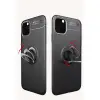 İphone 11 Pro Max Kılıf Range Yüzüklü Silikon - Siyah-mavi
