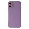İphone 12 Kılıf Coco Deri Silikon Kapak - Lila
