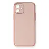 İphone 12 Kılıf Coco Deri Silikon Kapak - Pembe
