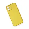 İphone 12 Kılıf Coco Deri Silikon Kapak - Sarı