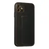İphone 12 Kılıf Coco Deri Standlı Kapak - Siyah