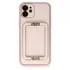 İphone 12 Kılıf Coco Elit Kapak - Pudra