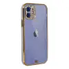 İphone 12 Kılıf Liva Taşlı Silikon - Mor