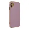 İphone 12 Kılıf Volet Silikon - Mor