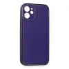 İphone 12 Mini Kılıf Coco Deri Silikon Kapak - Mor