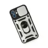 İphone 12 Mini Kılıf Pars Lens Yüzüklü Silikon - Gümüş