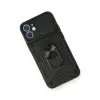 İphone 12 Mini Kılıf Pars Lens Yüzüklü Silikon - Siyah