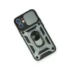 İphone 12 Mini Kılıf Pars Lens Yüzüklü Silikon - Yeşil