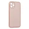 İphone 12 Pro Kılıf Coco Deri Silikon Kapak - Pembe