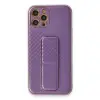 İphone 12 Pro Kılıf Coco Karbon Standlı Kapak - Mor