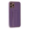 İphone 12 Pro Kılıf Coco Karbon Standlı Kapak - Mor