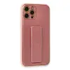 İphone 12 Pro Kılıf Coco Karbon Standlı Kapak - Pembe
