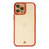İphone 12 Pro Kılıf Liva Lens Silikon - Kırmızı