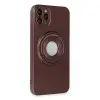 İphone 12 Pro Kılıf Lukka Magneticsafe Kapak - Kahverengi