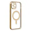 İphone 12 Pro Kılıf Magneticsafe Lazer Silikon - Gold