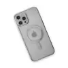 İphone 12 Pro Kılıf Magneticsafe Lazer Silikon - Gümüş