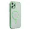 İphone 12 Pro Kılıf Magneticsafe Lazer Silikon - Haki Yeşil