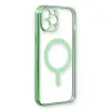 İphone 12 Pro Kılıf Magneticsafe Lazer Silikon - Haki Yeşil