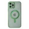 İphone 12 Pro Kılıf Magneticsafe Lazer Silikon - Haki Yeşil
