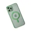 İphone 12 Pro Kılıf Magneticsafe Lazer Silikon - Haki Yeşil