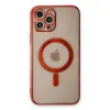 İphone 12 Pro Kılıf Magneticsafe Lazer Silikon - Kırmızı