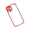 İphone 12 Pro Kılıf Miami Şeffaf Silikon - Kırmızı