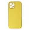 İphone 12 Pro Max Kılıf Coco Deri Silikon Kapak - Sarı