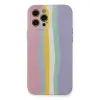 İphone 12 Pro Max Kılıf Ebruli Lansman Silikon - Pembe-lila