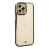 İphone 12 Pro Max Kılıf Liva Lens Silikon - Mavi