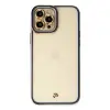 İphone 12 Pro Max Kılıf Liva Lens Silikon - Mavi