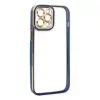 İphone 12 Pro Max Kılıf Liva Lens Silikon - Mavi