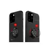 İphone 12 Pro Max Kılıf Range Yüzüklü Silikon - Siyah-kırmızı