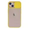 İphone 13 Kılıf Palm Buzlu Kamera Sürgülü Silikon - Sarı