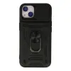 İphone 13 Kılıf Pars Lens Yüzüklü Silikon - Siyah