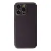 İphone 13 Pro Kılıf Coco Deri Silikon Kapak - Derin Mor