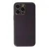 İphone 13 Pro Kılıf Coco Deri Silikon Kapak - Derin Mor