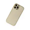 İphone 13 Pro Kılıf Coco Deri Silikon Kapak - Gold