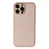 İphone 13 Pro Kılıf Coco Deri Silikon Kapak - Pembe