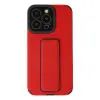 İphone 13 Pro Kılıf Mega Standlı Silikon - Kırmızı