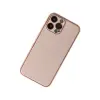 İphone 13 Pro Max Kılıf Coco Deri Silikon Kapak - Pudra