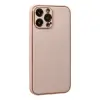 İphone 13 Pro Max Kılıf Coco Deri Silikon Kapak - Pudra