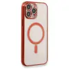 İphone 13 Pro Max Kılıf Magneticsafe Lazer Silikon - Kırmızı