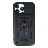 İphone 13 Pro Max Kılıf Pars Lens Yüzüklü Silikon - Lacivert