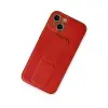 İphone 14 Kılıf Coco Deri Standlı Kapak - Kırmızı