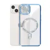 İphone 14 Kılıf Joke Simli Magneticsafe Kılıf - Mavi