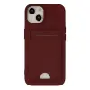 İphone 14 Plus Kılıf Kelvin Kartvizitli Silikon - Bordo