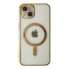 İphone 14 Plus Kılıf Magneticsafe Lazer Silikon - Gold