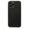 İphone 14 Pro Kılıf Coco Deri Silikon Kapak - Siyah