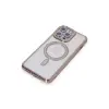 İphone 14 Pro Kılıf Joke Simli Magneticsafe Kılıf - Pembe