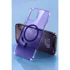 İphone 14 Pro Kılıf Tron Şeffaf Magsafe Kapak - Derin Mor